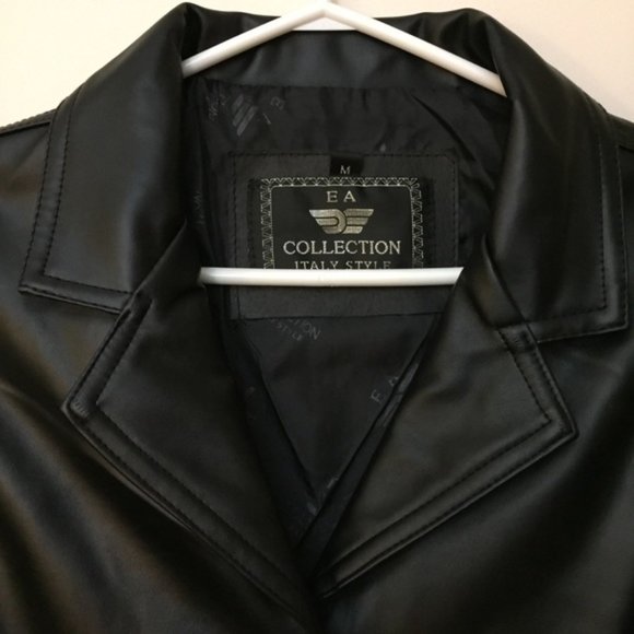 EA Collection Faux Leather Black Blazer - Picture 4 of 4